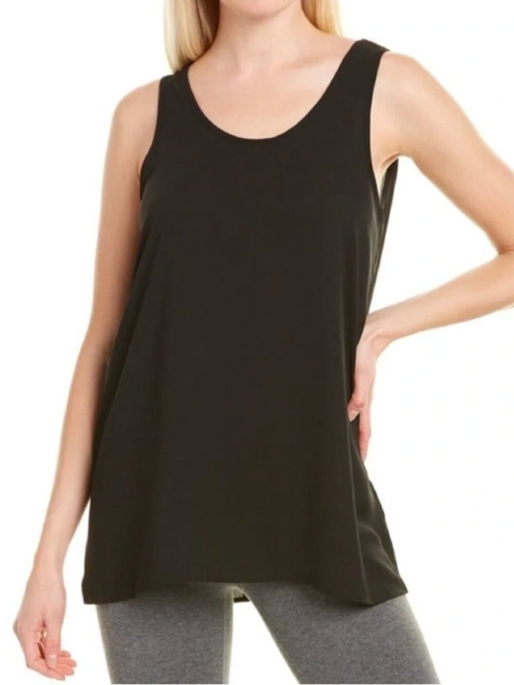 SPANX Perfect Length Top Sleeveless Chiffon Scoop Neck Relaxed Fit Women's 3XL